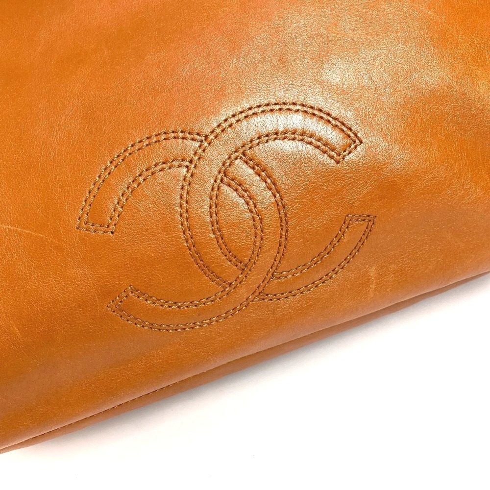 CHANEL Vintage Brown Leather Logo Tote Bag - Picture 8 of 16